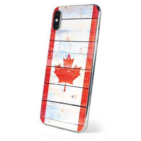 Canada Flag Light Wood iPhone XS Skin